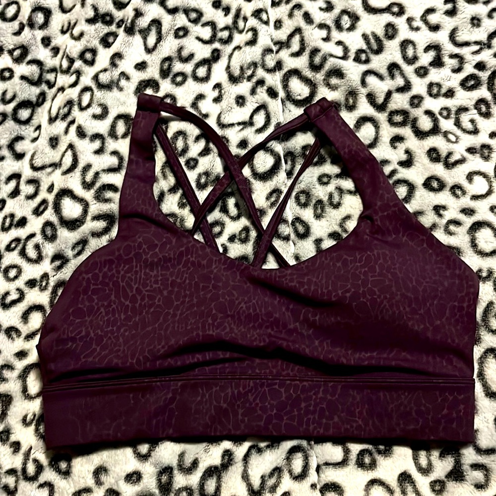 Zyia purple pattern strappy bra